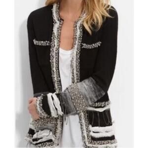 diane von furstenberg beaded lace wool sweater lexi size P